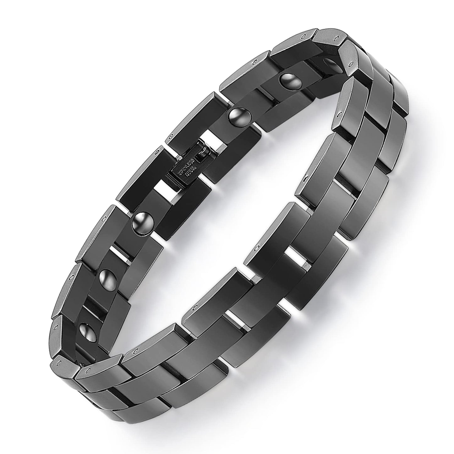 Feraco Magnetic Bracelets for Men Sleek Titanium Stainless Steel Magnetic Bracelet with Sizing Tool, Jewelry Gifts for Men (Silver)