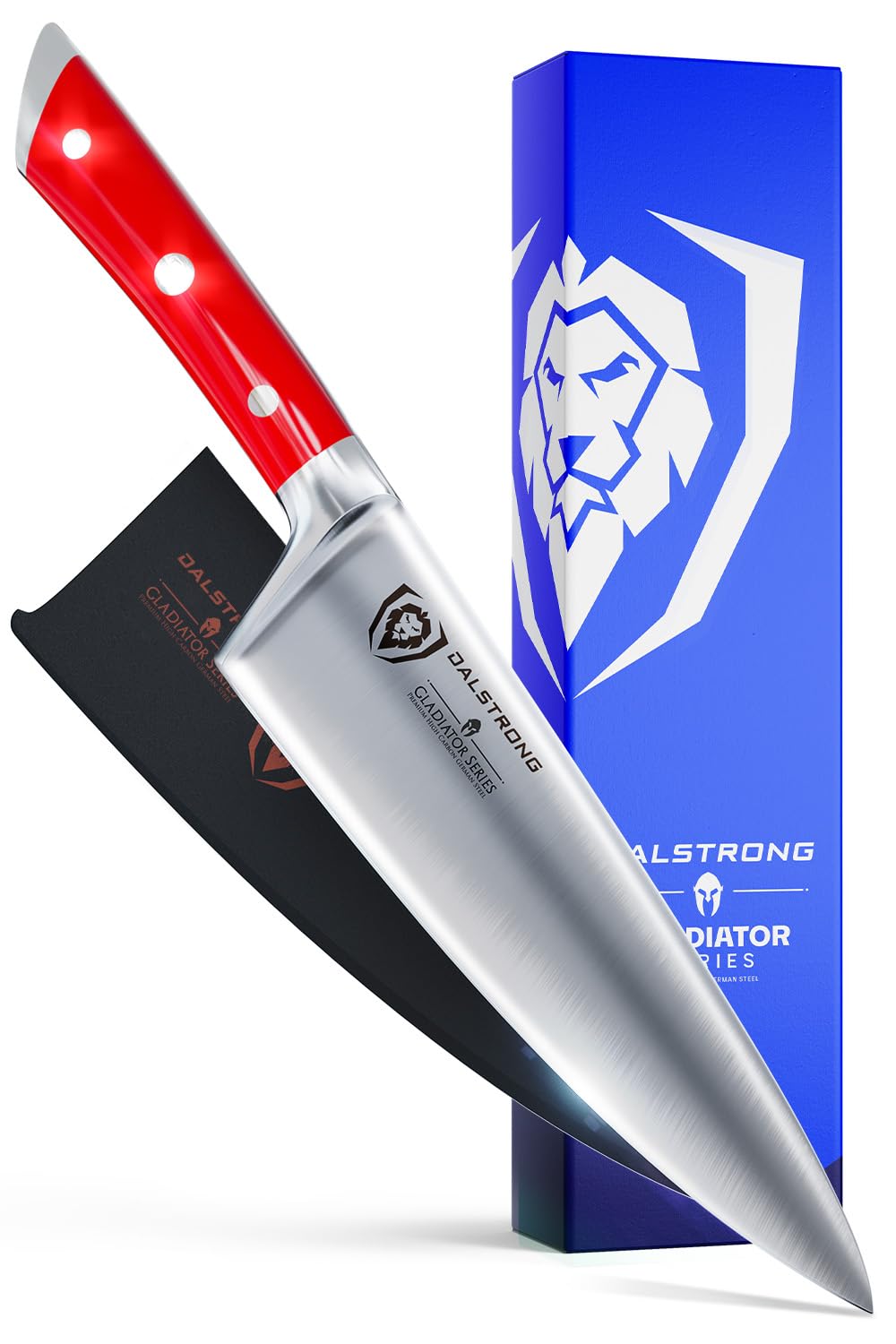 DALSTRONG Chef Knife - 8 inch Blade - Gladiator Series ELITE - Forged HC German Steel Chef's Knife - Razor Sharp Kitchen Knife - Professional Full Tang Knife - Black G10 Handle - Sheath -NSF Certified