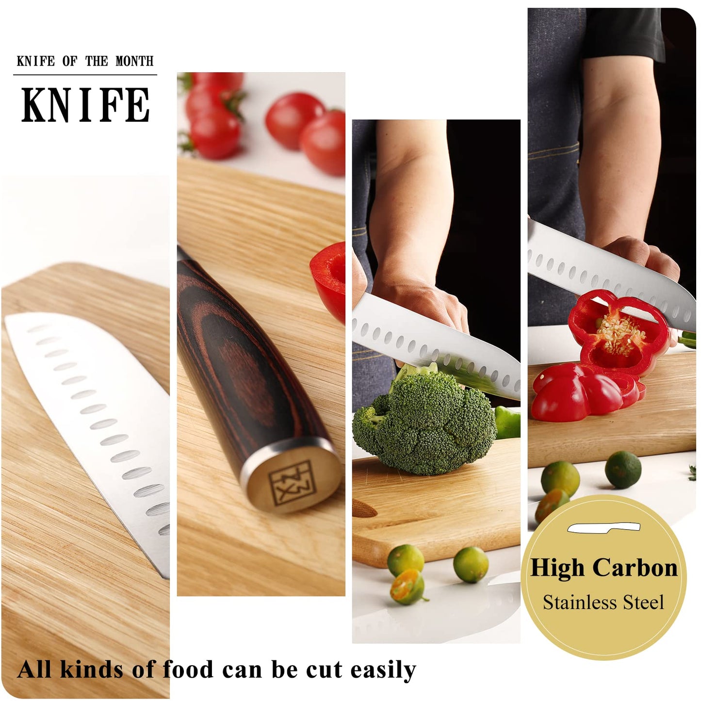 KEEMAKE Knife Set Kitchen Knives - 1.4116 High Carbon Stainless Steel Professional Chef Knife Set of 3 - Razor Sharp Japanese Cooking Knife