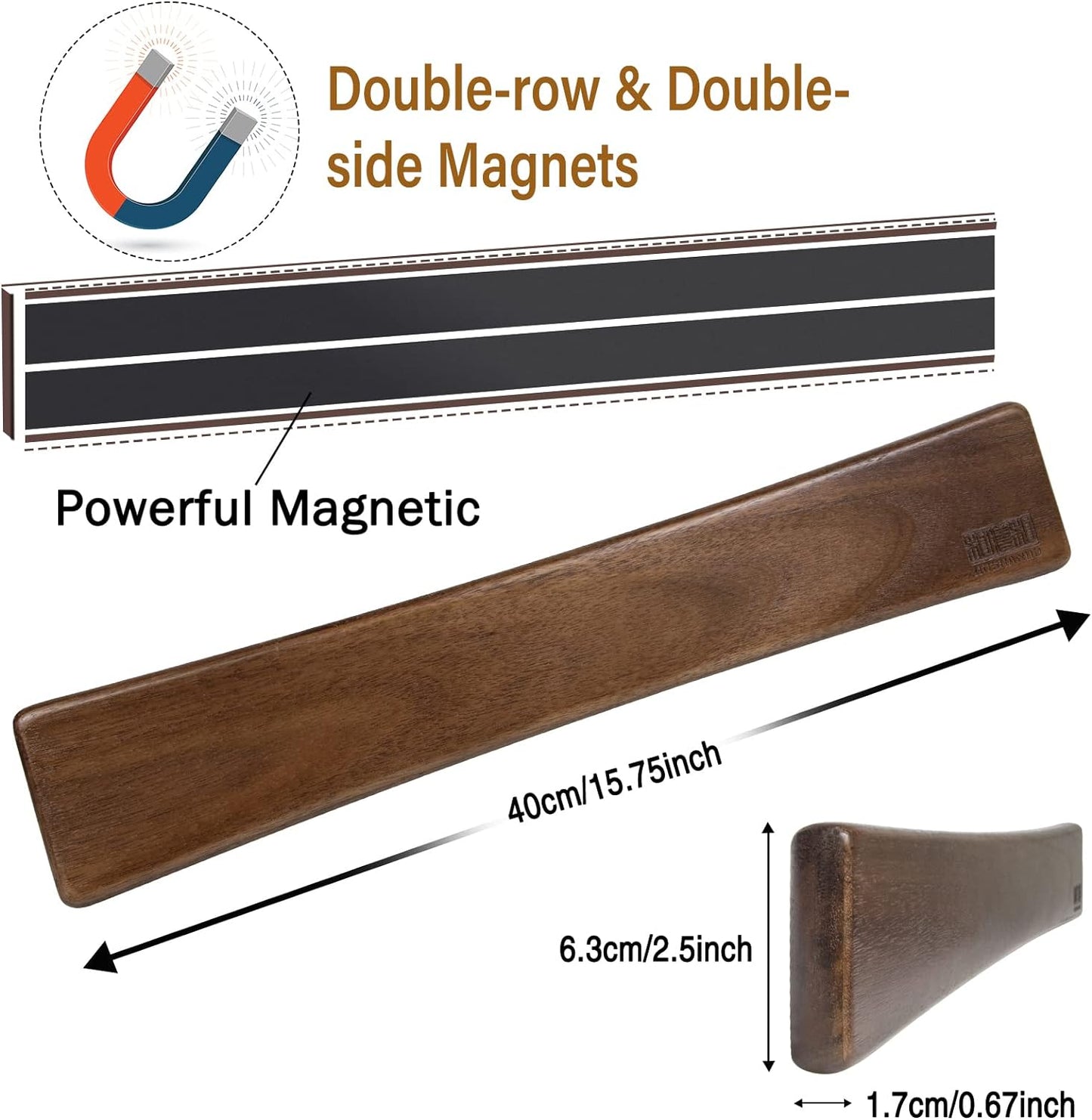 Damascus Fillet Knife 7 Inch & Magnetic Knife Holder 16 Inch