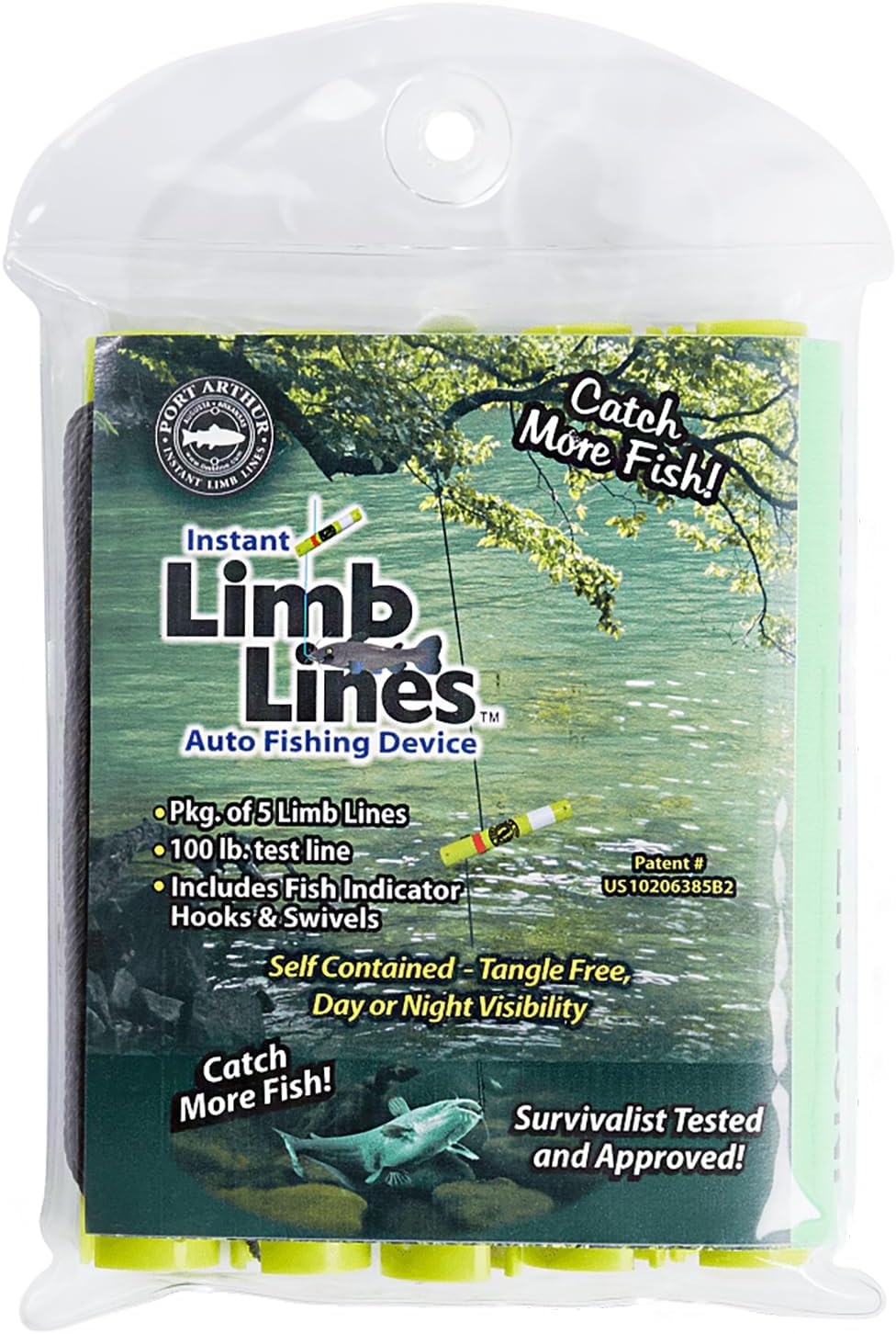 Survival Fishing Kit 5-Pack Auto Fishing Device - Lightweight, Compact, Easy to Use - Catfishing Outdoor Survival Camping Bushcraft Fishing