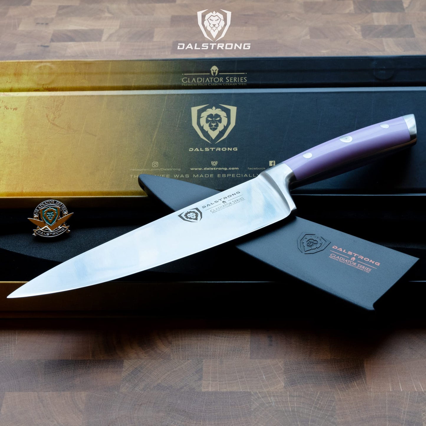 DALSTRONG Chef Knife - 8 inch Blade - Gladiator Series ELITE - Forged HC German Steel Chef's Knife - Razor Sharp Kitchen Knife - Professional Full Tang Knife - Black G10 Handle - Sheath -NSF Certified