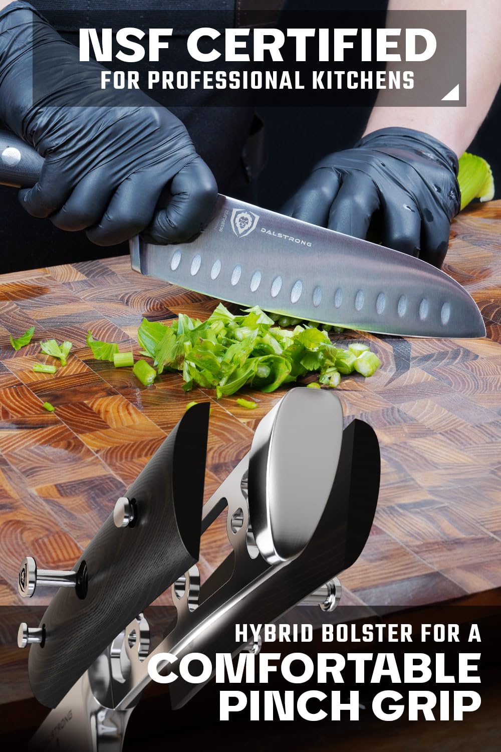DALSTRONG Chef Knife - 8 inch Blade - Gladiator Series ELITE - Forged HC German Steel Chef's Knife - Razor Sharp Kitchen Knife - Professional Full Tang Knife - Black G10 Handle - Sheath -NSF Certified