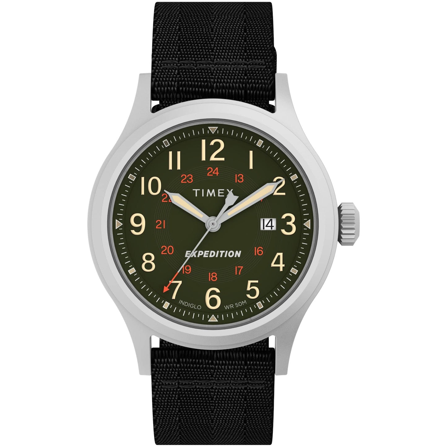 Timex Men's Expedition North Sierra 40mm Watch - Black Strap Green Dial Silver-Tone Case