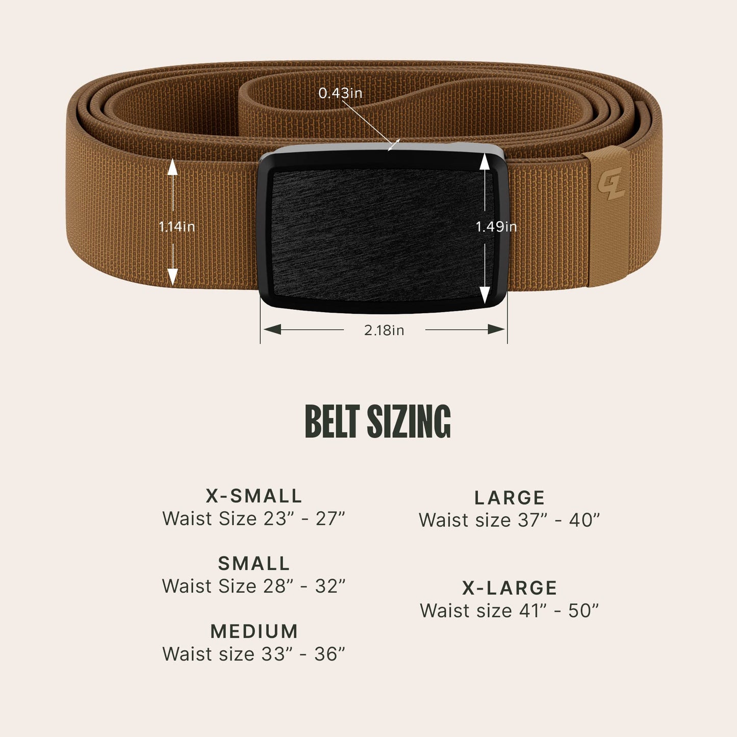 Groove Life Groove Belt Low Profile - Men's Stretch Nylon Belt with Magnetic Aluminum Buckle, Lifetime Coverage