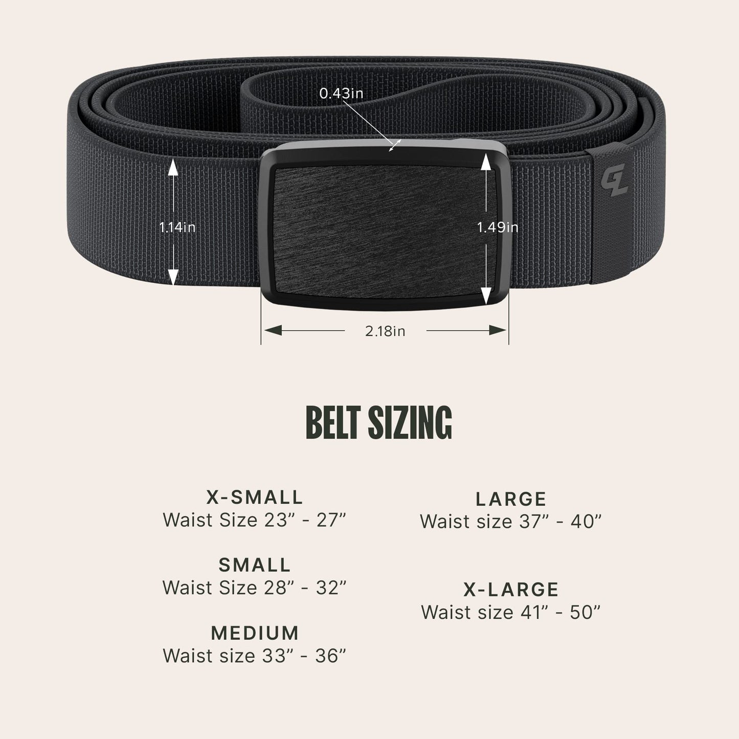 Groove Life Groove Belt Low Profile - Men's Stretch Nylon Belt with Magnetic Aluminum Buckle, Lifetime Coverage