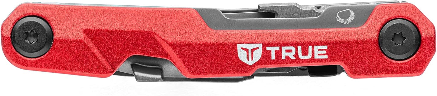 TRUE TITANIUM Block Multitool, 2.75" Tanto Blade, Scraper, Bottle Opener, Pocket Clip, Magnetic Bit Driver