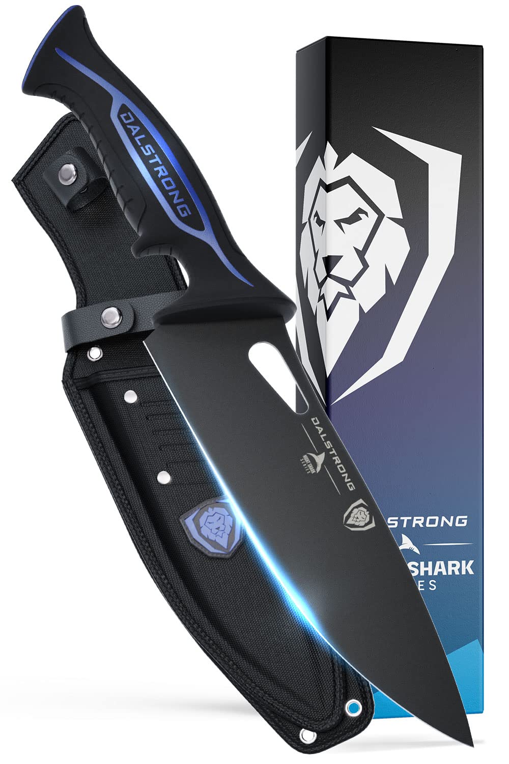 Dalstrong Slicing Knife - 12 inch - Night Shark Series - 7CR17MOV High Carbon Steel - Titanium Coated Blade - Outdoor & Fishing - Polypropylene Handle - Carving Knife - Nylon Sheath - NSF Certified