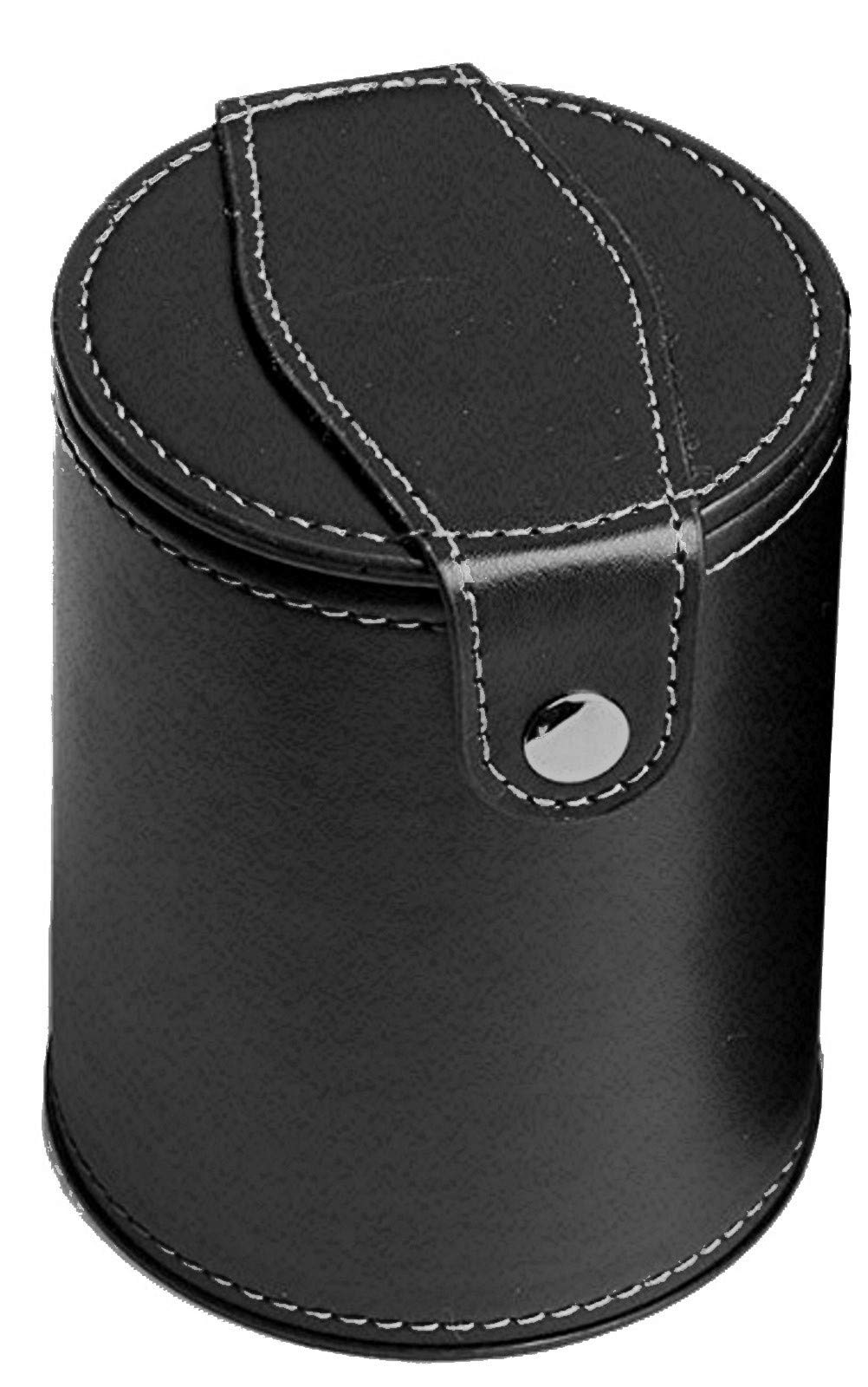 Cyber-Deals Set of 16mm Marbleized Dice and Black PU Leather, Velvet Lined Dice Cup with Storage Compartment (Gift Boxed) (Pearl Dice, Black Lining Cup)