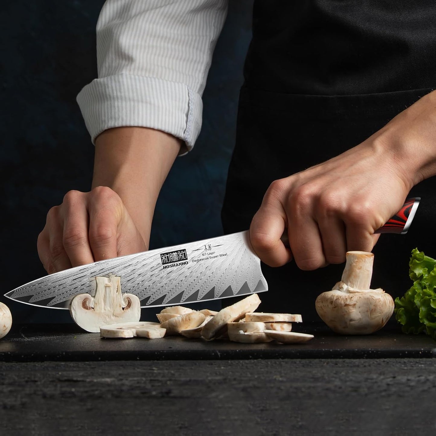 Damascu 8-inch Chef Knife + Damascus 7-inch Santoku Knife + Damasucs 7-inch Fillet Knife