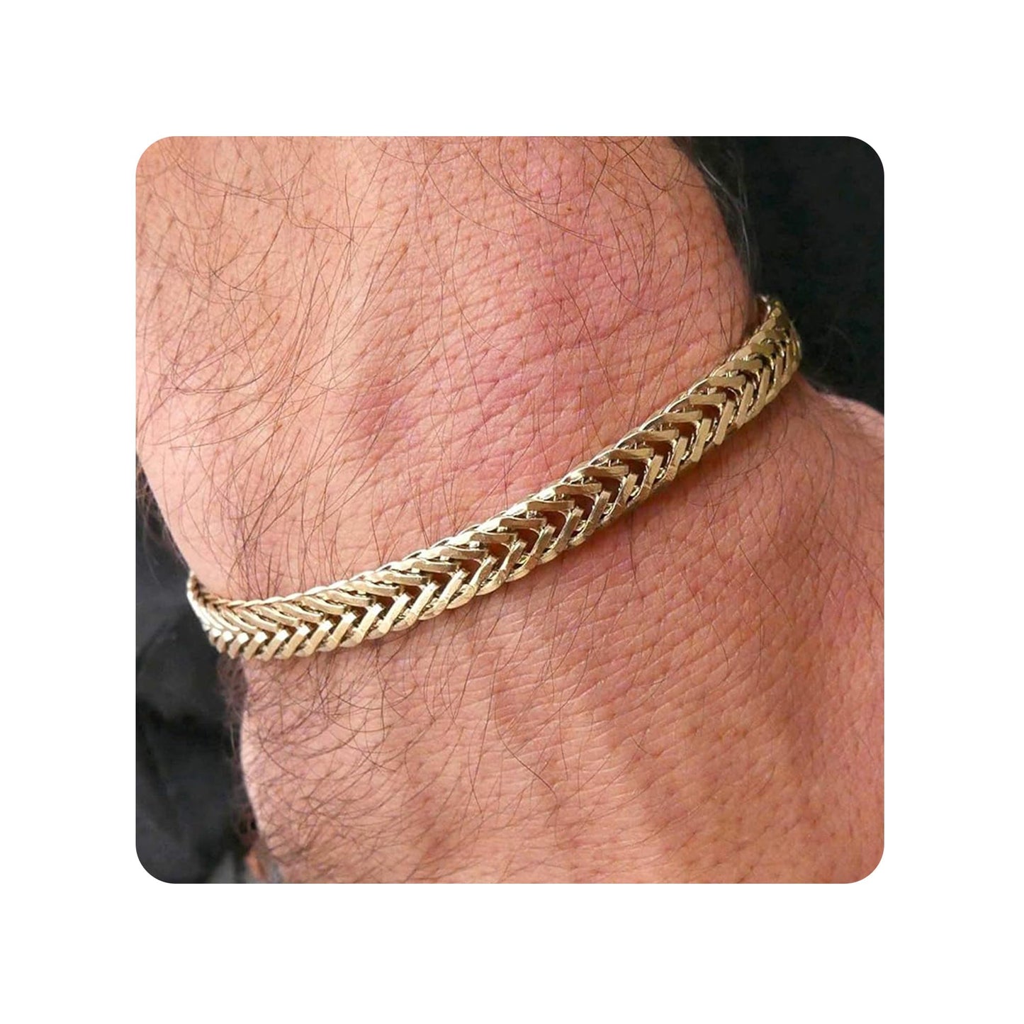 Galis Chain Bracelets For Men 7.5" - Premium Stainless Steel Mens Bracelet, Silver Plated Non Tarnish Bracelet - Snake Chain Everyday Men's Bracelets, Gifts For Him, For The Dad Dedication Card