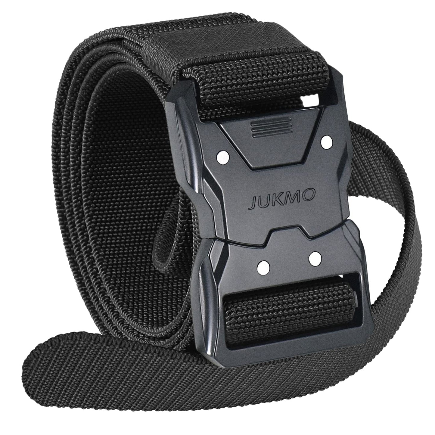 JUKMO Quick Release Tactical Belt, Military Work 1.5" Nylon Web Hiking Belt with Heavy Duty Seatbelt Buckle