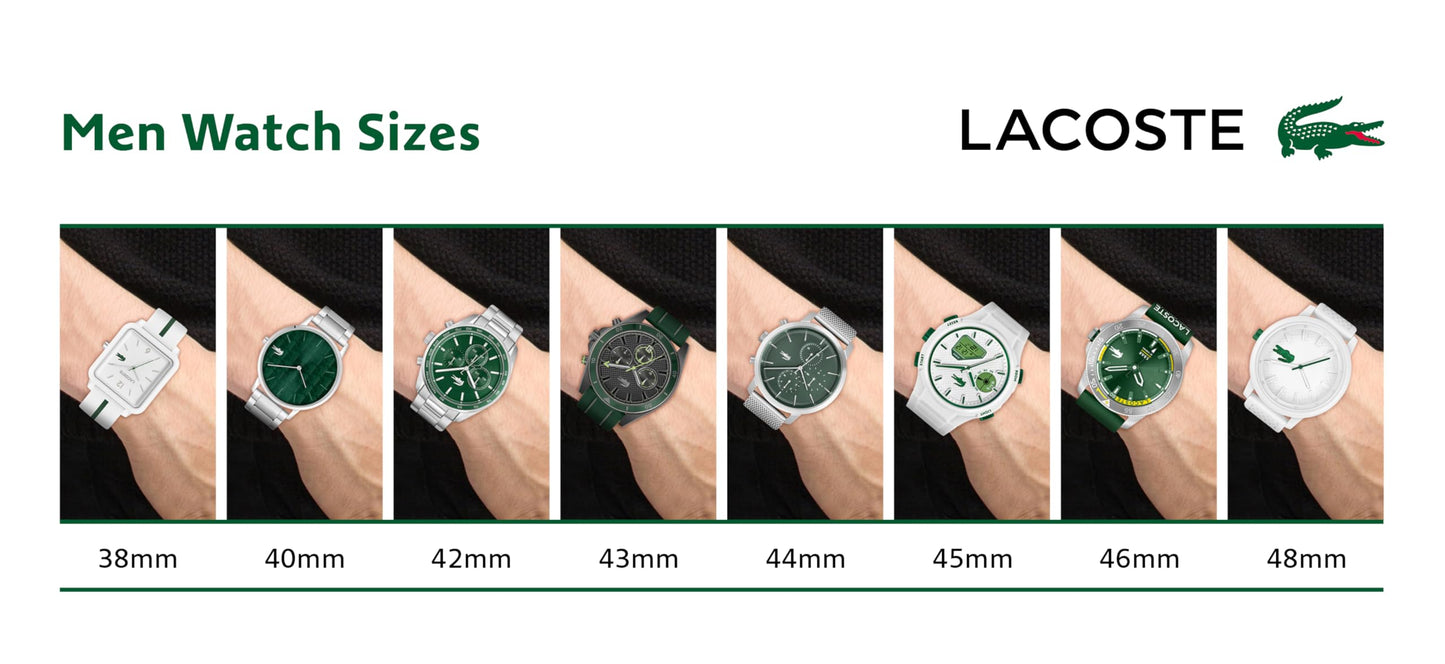 Lacoste LC33 Men's Analog and Digital Movement Watch, Silicone Strap, Water Resistant Up to 10ATM/100 Meters - Contemporary, Sporty - Premium Fashion Timepiece - Gift for Him - 45mm