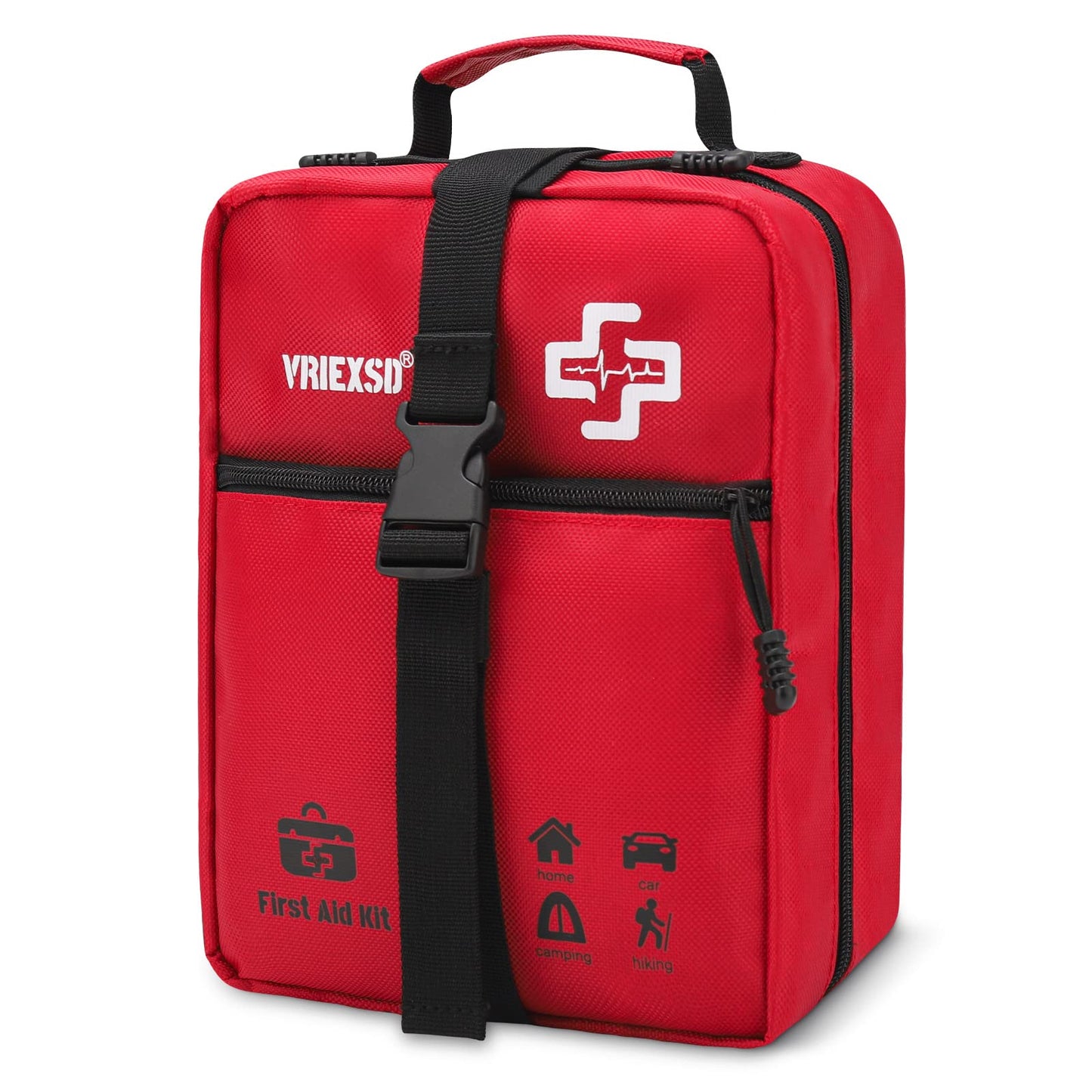 400 Piece Large First Aid Kit Premium Emergency Kits for Home, Office, Car, Outdoor, Hiking, Travel, Camping, Survival Medical First Aid Bag, Red
