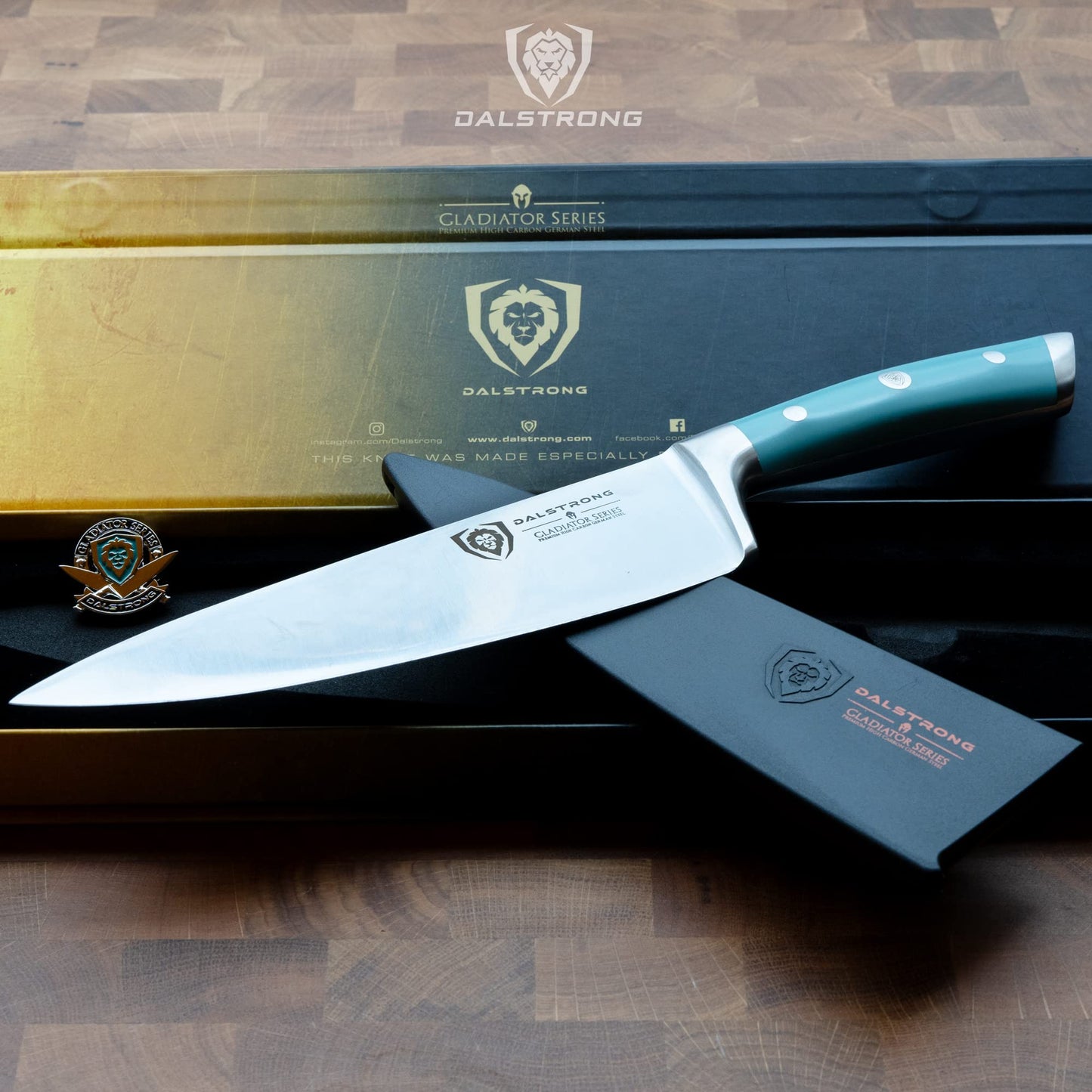 DALSTRONG Chef Knife - 8 inch Blade - Gladiator Series ELITE - Forged HC German Steel Chef's Knife - Razor Sharp Kitchen Knife - Professional Full Tang Knife - Black G10 Handle - Sheath -NSF Certified