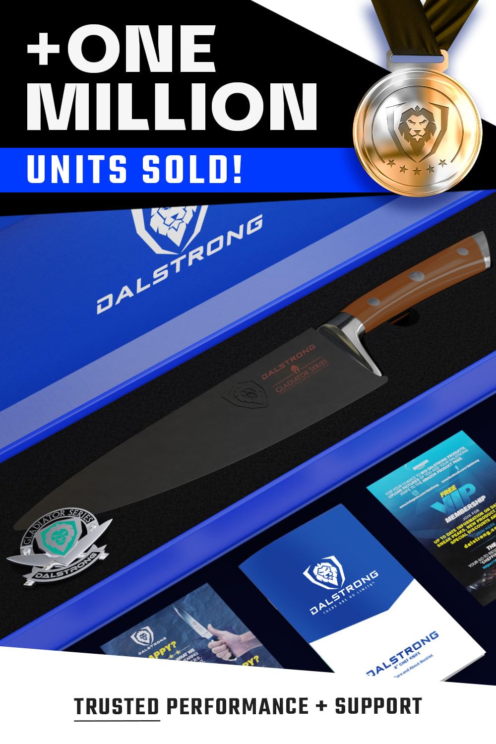 DALSTRONG Chef Knife - 8 inch Blade - Gladiator Series ELITE - Forged HC German Steel Chef's Knife - Razor Sharp Kitchen Knife - Professional Full Tang Knife - Black G10 Handle - Sheath -NSF Certified