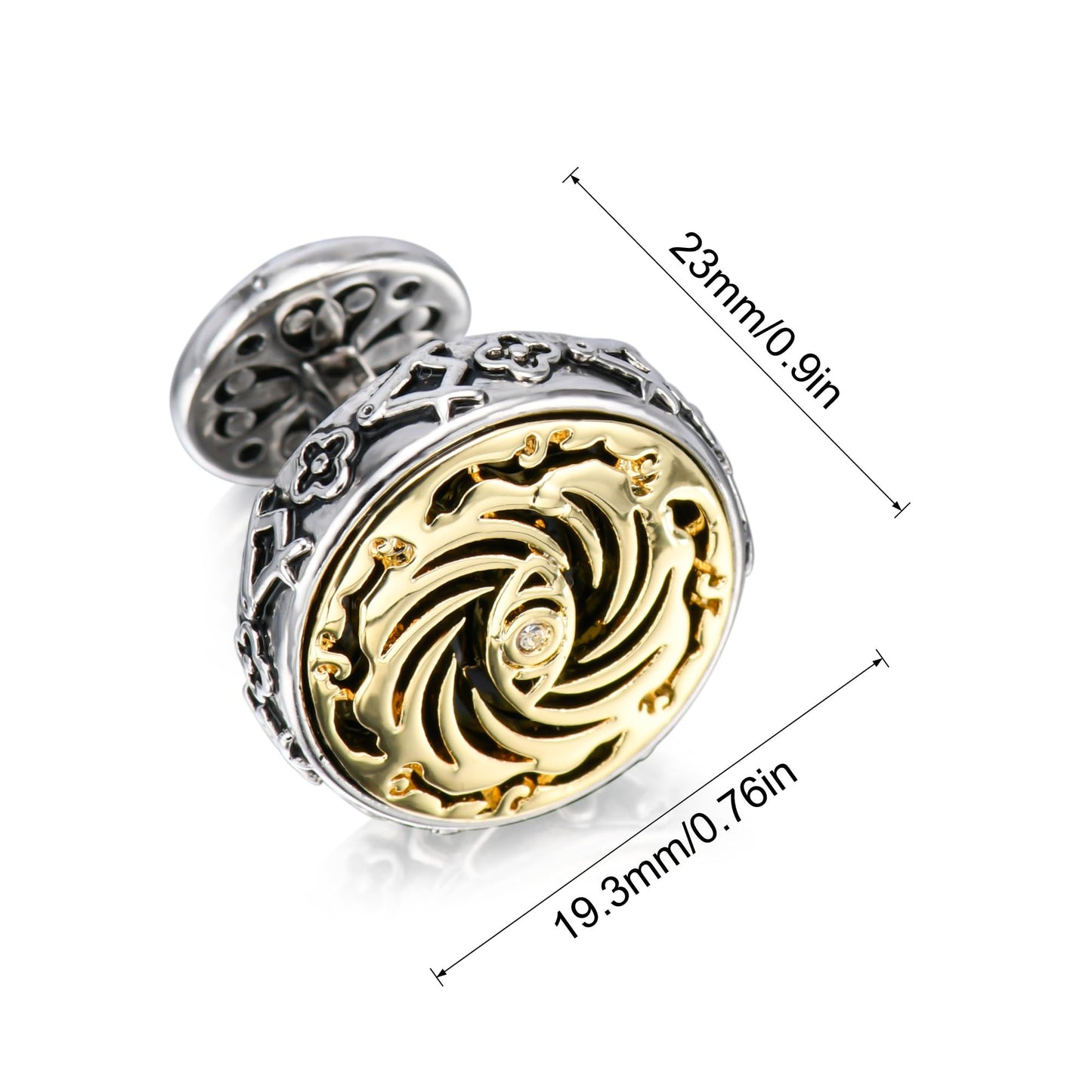 Cuff Links Mens, Cufflinks for Men, Men's Cuff Links for Wedding, Business, Father's Day, Gift for Men, 18K Gold Plated with Luxury Wooden Gift Box