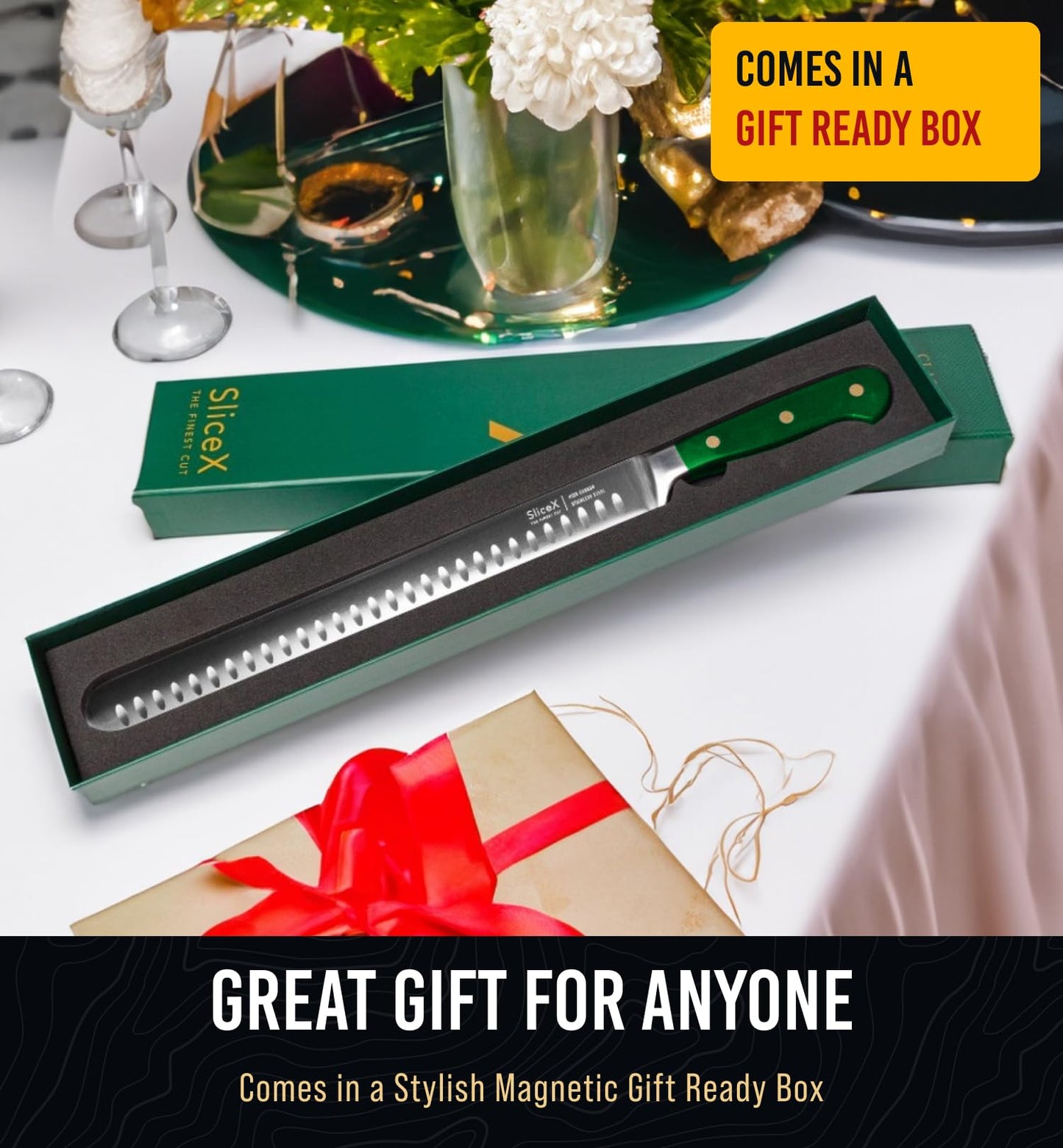 Classic Brisket Slicing Knife Set - German Steel Razor Sharp 12" Carving Knife for Meat - Premium Meat Carving Knife Full Tang - Slicing Knife for Meat