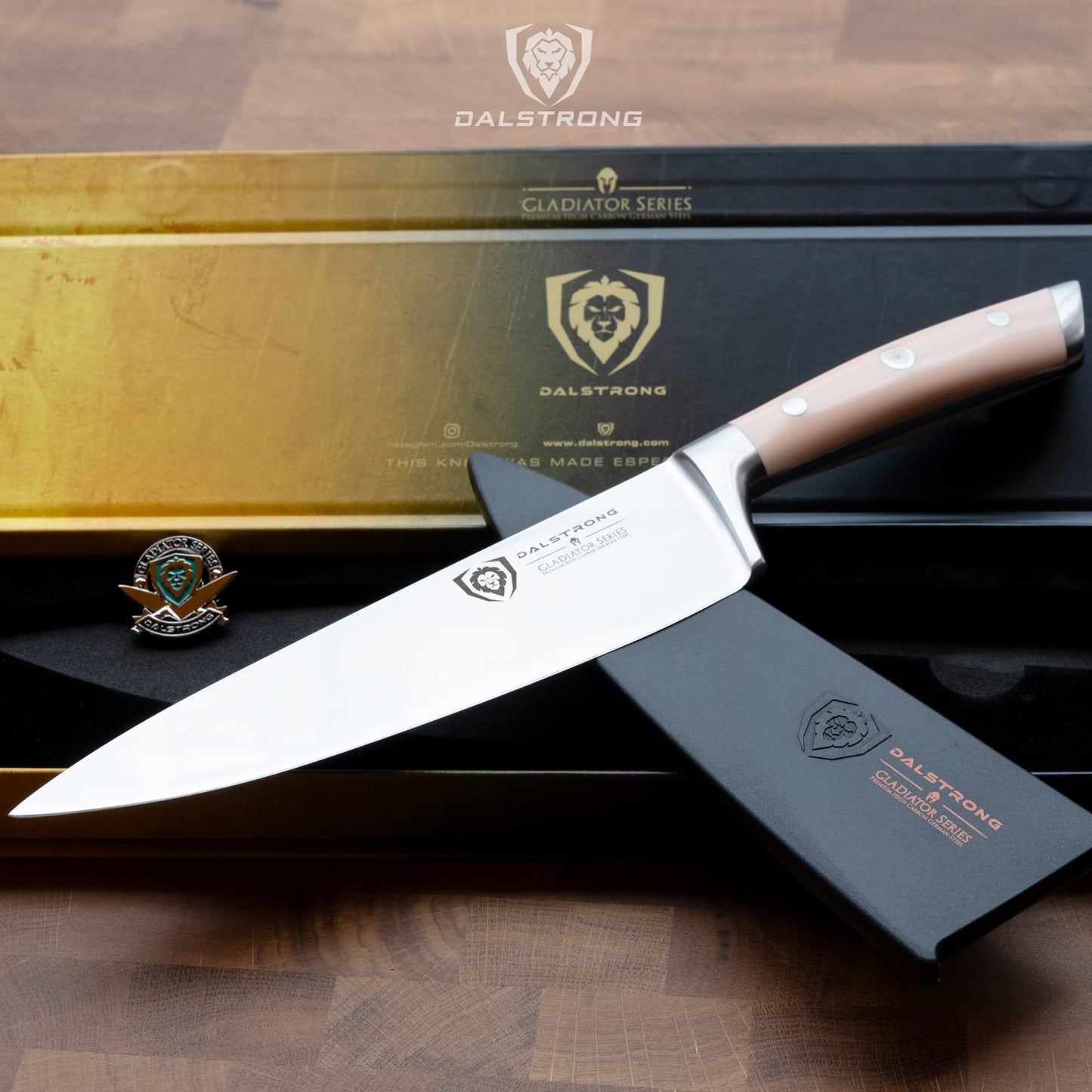 DALSTRONG Chef Knife - 8 inch Blade - Gladiator Series ELITE - Forged HC German Steel Chef's Knife - Razor Sharp Kitchen Knife - Professional Full Tang Knife - Black G10 Handle - Sheath -NSF Certified