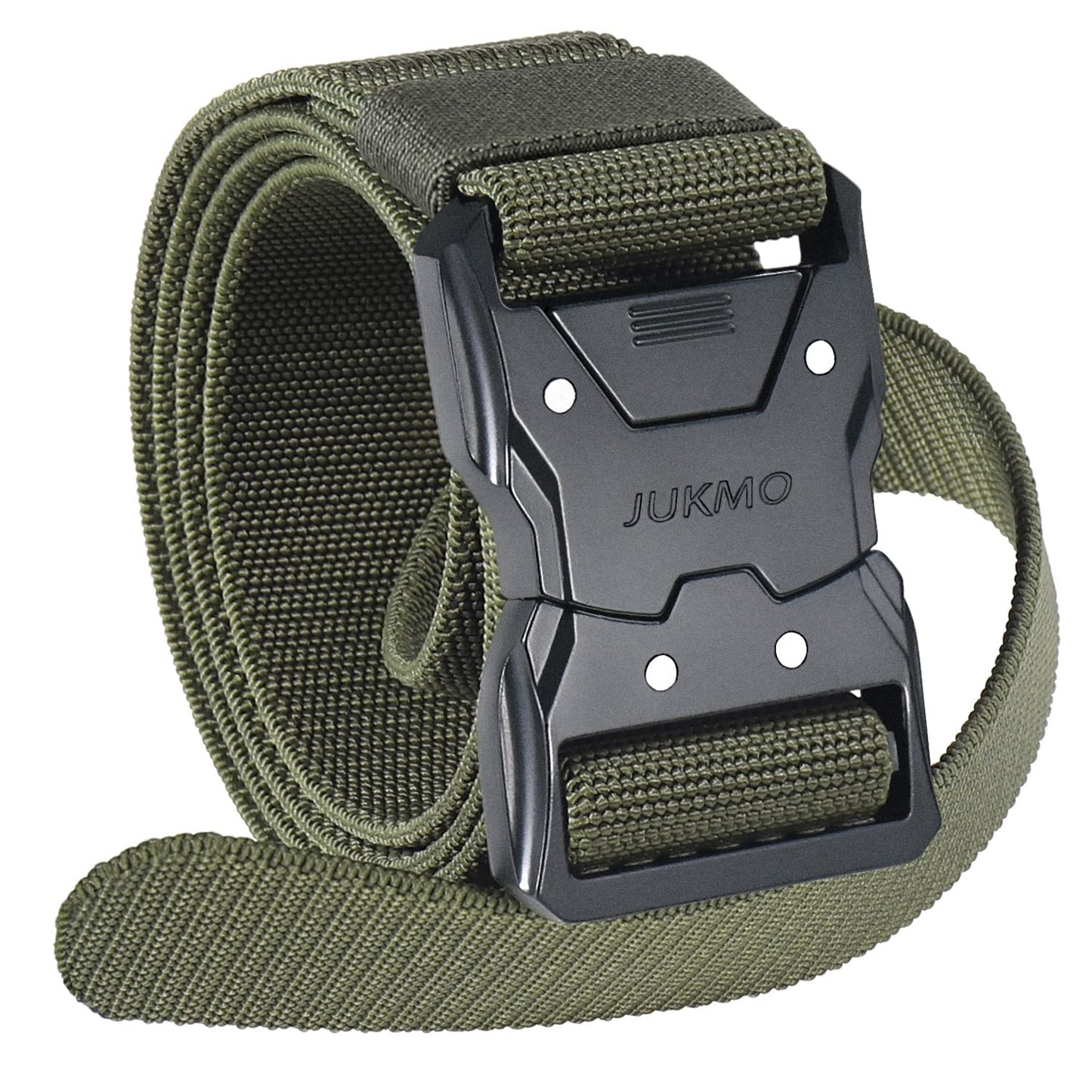 JUKMO Quick Release Tactical Belt, Military Work 1.5" Nylon Web Hiking Belt with Heavy Duty Seatbelt Buckle