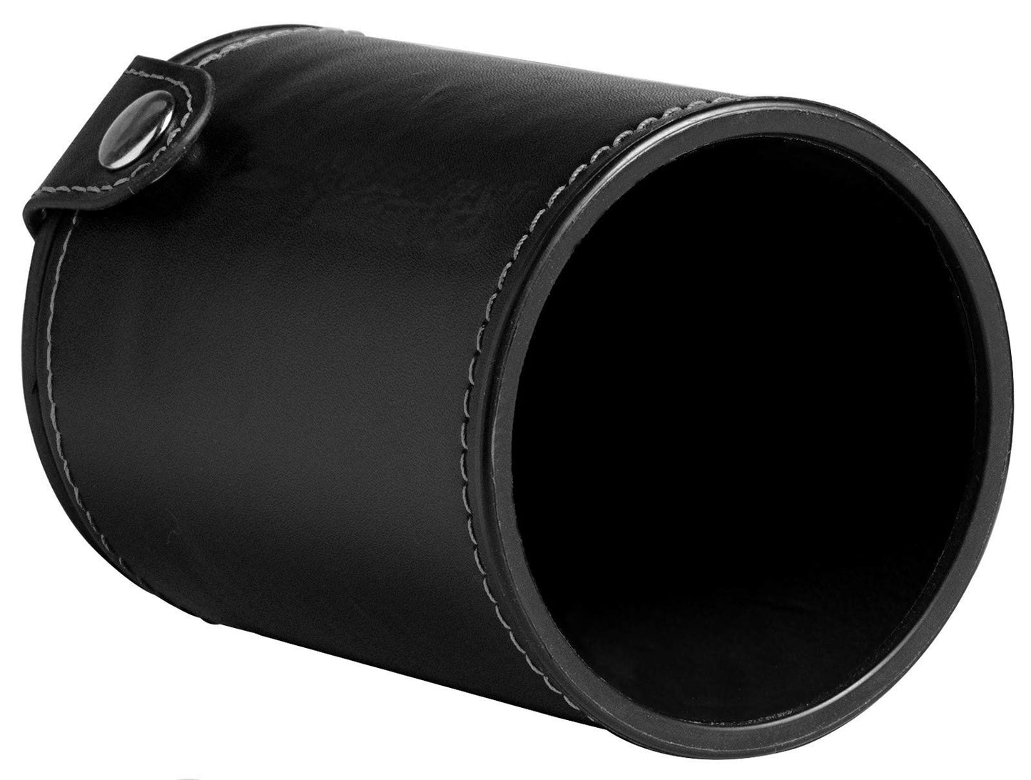 Cyber-Deals Set of 16mm Marbleized Dice and Black PU Leather, Velvet Lined Dice Cup with Storage Compartment (Gift Boxed) (Pearl Dice, Black Lining Cup)