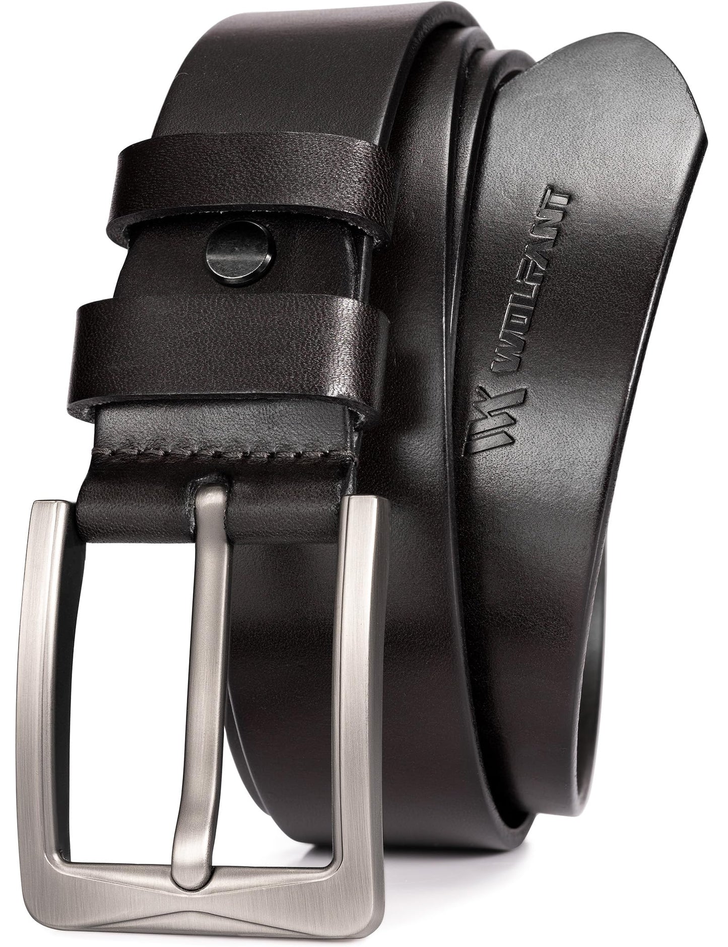 WOLFANT Full Grain Leather Belt,100% Italian Real Solid Leather