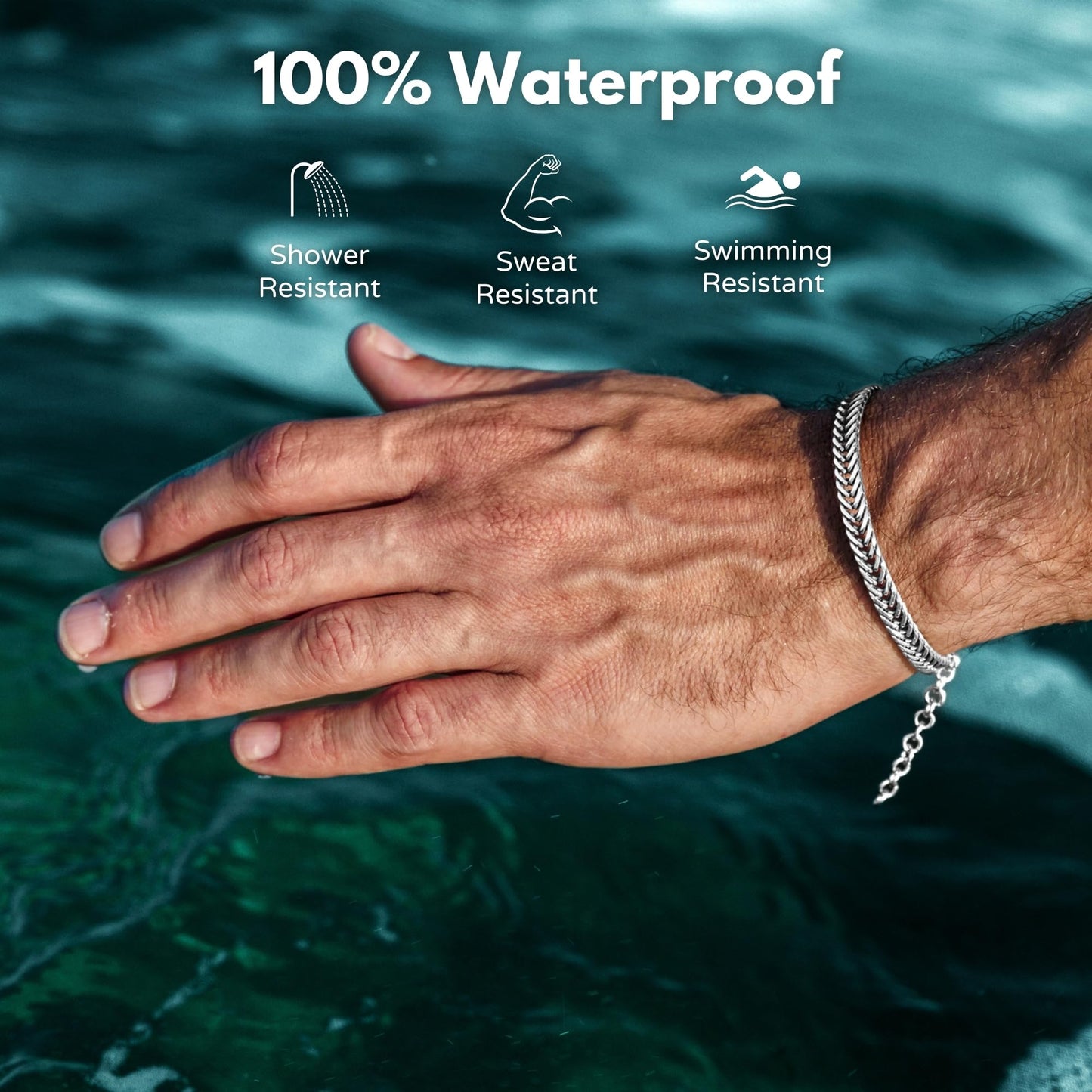 Galis Chain Bracelets For Men 7.5" - Premium Stainless Steel Mens Bracelet, Silver Plated Non Tarnish Bracelet - Snake Chain Everyday Men's Bracelets, Gifts For Him, For The Dad Dedication Card