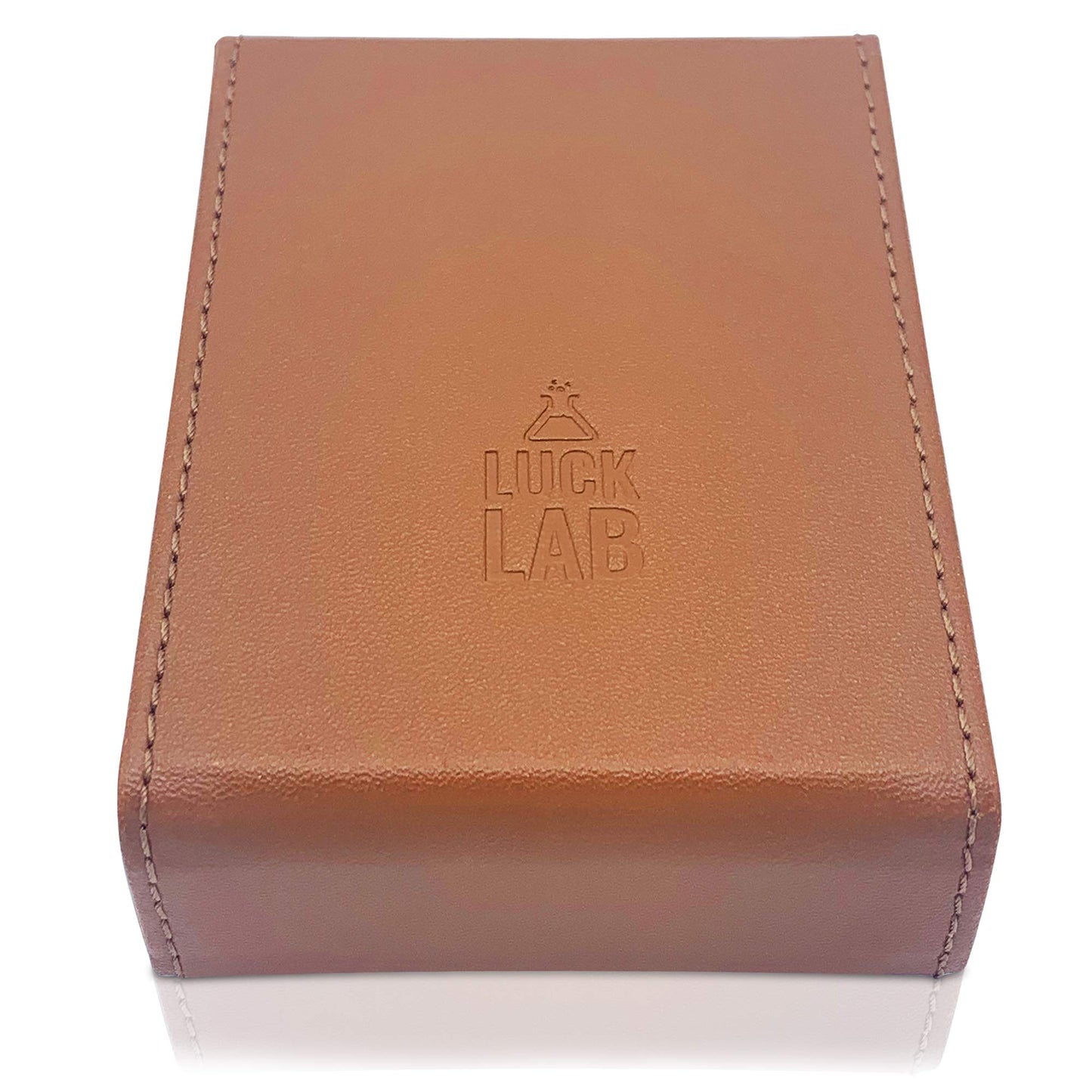 Luck Lab Single Deck Leather Playing Card Case/Holder - Fits Poker and Bridge size cards (Wine Red)