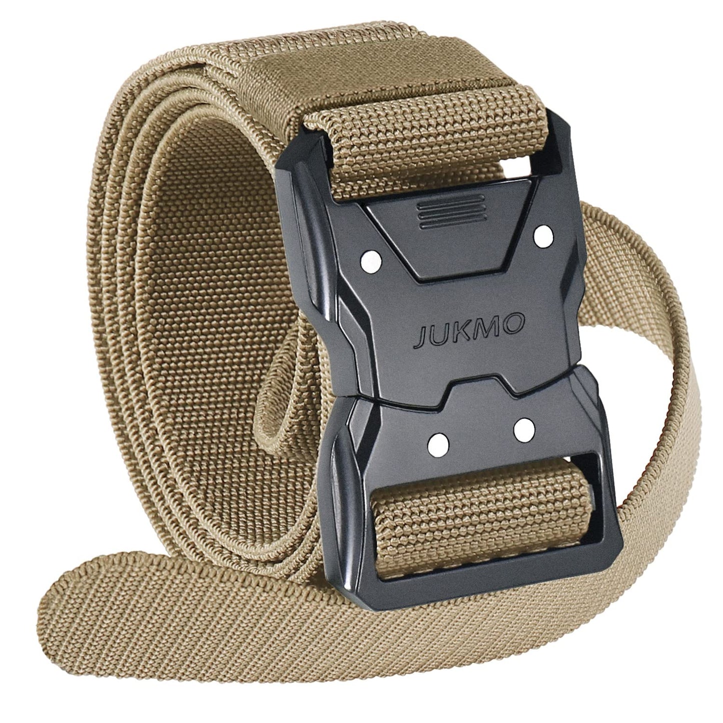 JUKMO Quick Release Tactical Belt, Military Work 1.5" Nylon Web Hiking Belt with Heavy Duty Seatbelt Buckle