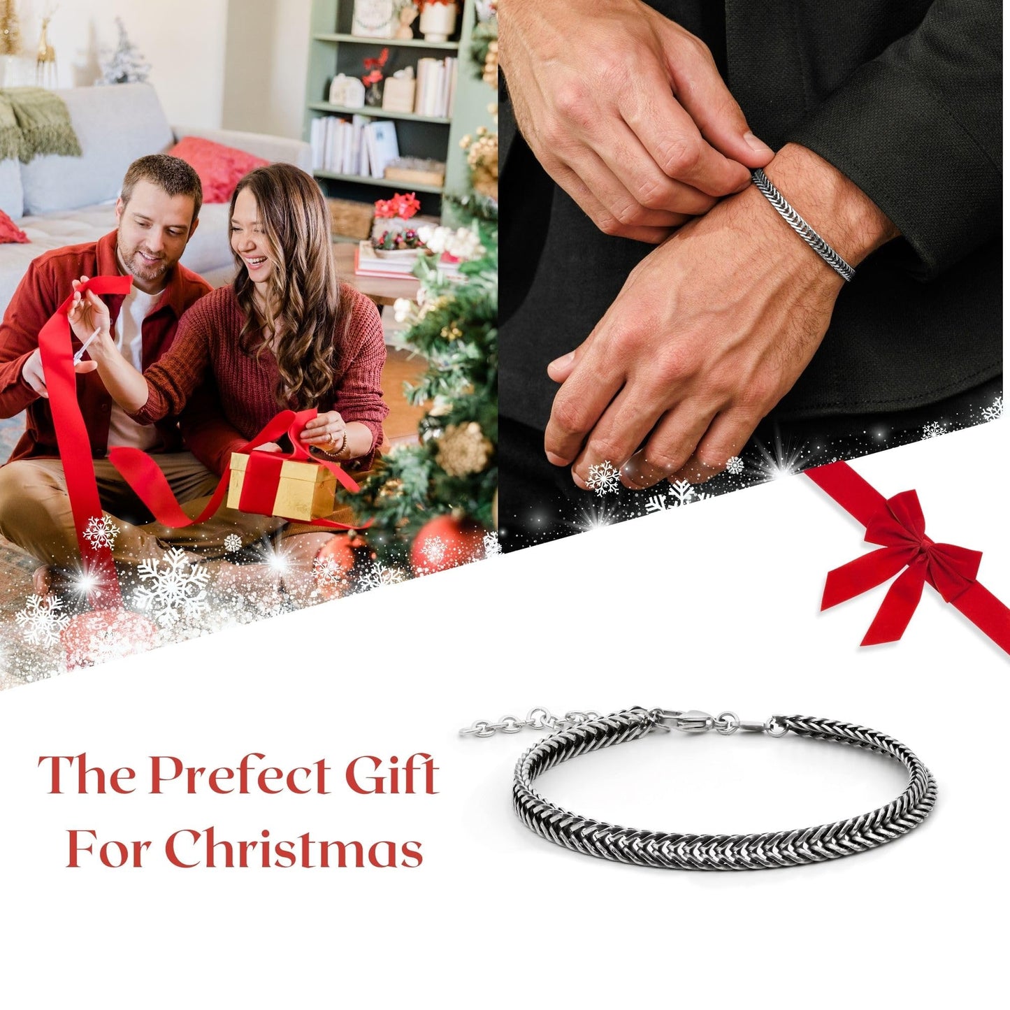 Galis Chain Bracelets For Men 7.5" - Premium Stainless Steel Mens Bracelet, Silver Plated Non Tarnish Bracelet - Snake Chain Everyday Men's Bracelets, Gifts For Him, For The Dad Dedication Card
