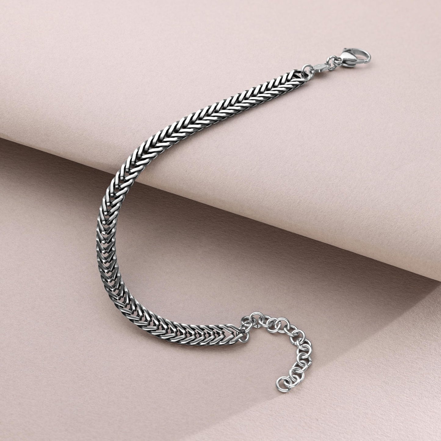 Galis Chain Bracelets For Men 7.5" - Premium Stainless Steel Mens Bracelet, Silver Plated Non Tarnish Bracelet - Snake Chain Everyday Men's Bracelets, Gifts For Him, For The Dad Dedication Card