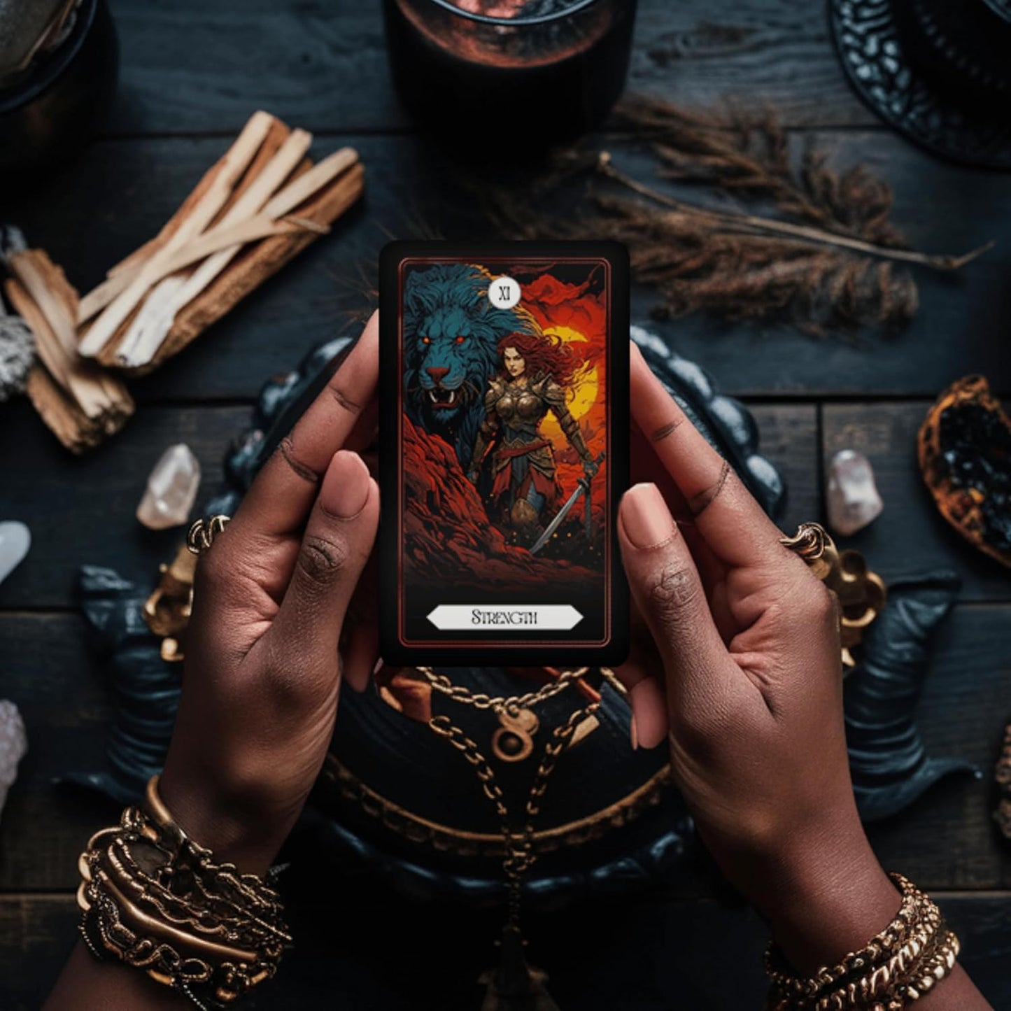 Earth Moon Magick - Tarot of The Shadow Realm - 78 + 2 Extra Cards, Guidebook with Keywords, Tarot Oracle Cards Set, Ideal for Shadow Work, Perfect for Beginners & Advanced Readers