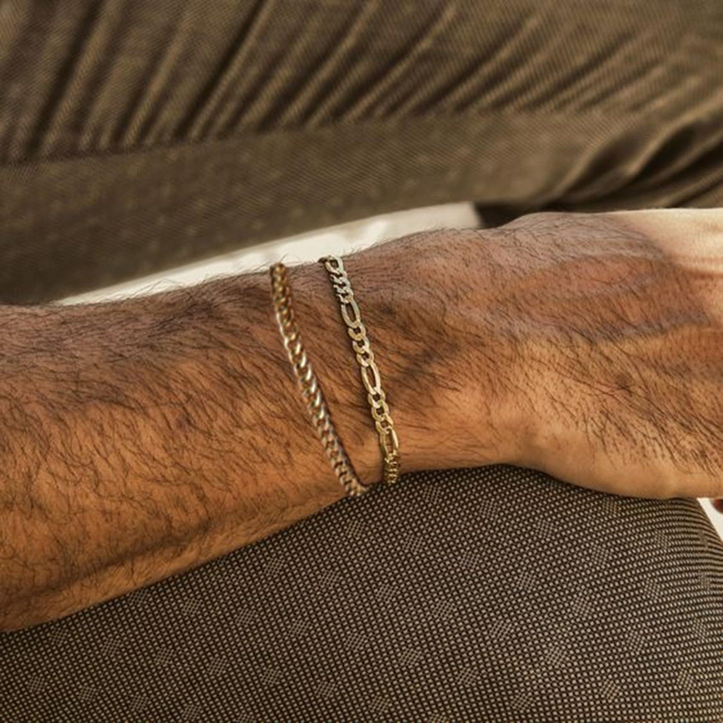 RANKEEF 2 Pcs Chain Bracelet for Men - 925 Sterling Silver Bracelet for Men 7-9inch Figaro Rope Cuban Link Bracelet Set for Men Gifts to Men Dad Husband Boyfriend