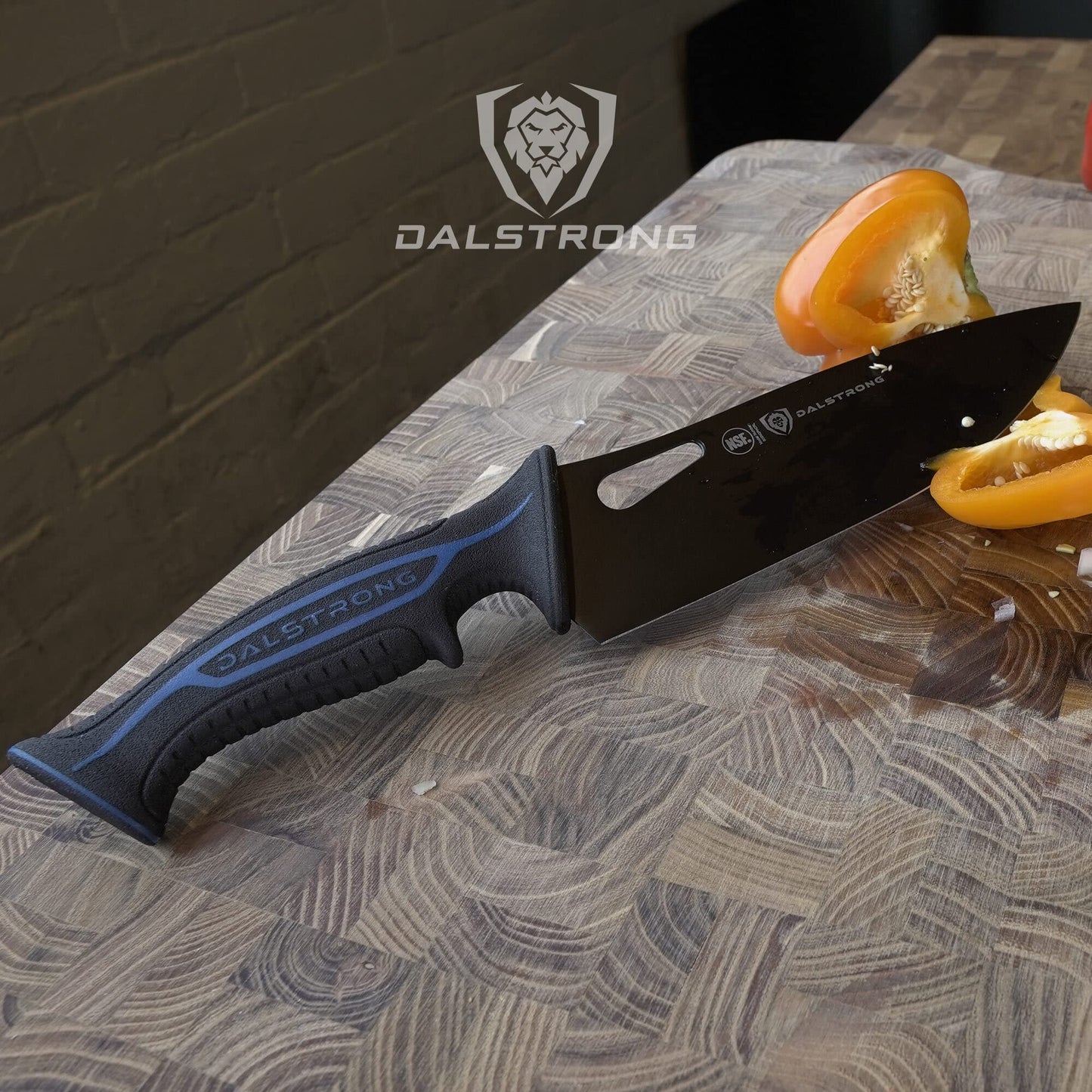 Dalstrong Slicing Knife - 12 inch - Night Shark Series - 7CR17MOV High Carbon Steel - Titanium Coated Blade - Outdoor & Fishing - Polypropylene Handle - Carving Knife - Nylon Sheath - NSF Certified