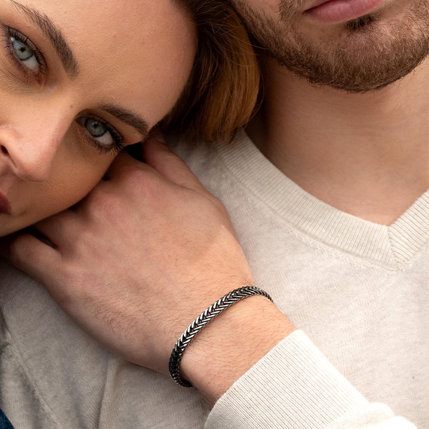 Galis Chain Bracelets For Men 7.5" - Premium Stainless Steel Mens Bracelet, Silver Plated Non Tarnish Bracelet - Snake Chain Everyday Men's Bracelets, Gifts For Him, For The Dad Dedication Card