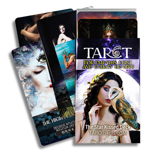 Star Kissed Tarot Deck - 78 Tarot Cards with Meanings, Best Tarot Spiritual Tool, w/ Astrology, Zodiac, Keywords, Elements & Reversed Meanings - Includes Online Tarot Training & Certified Master Exam
