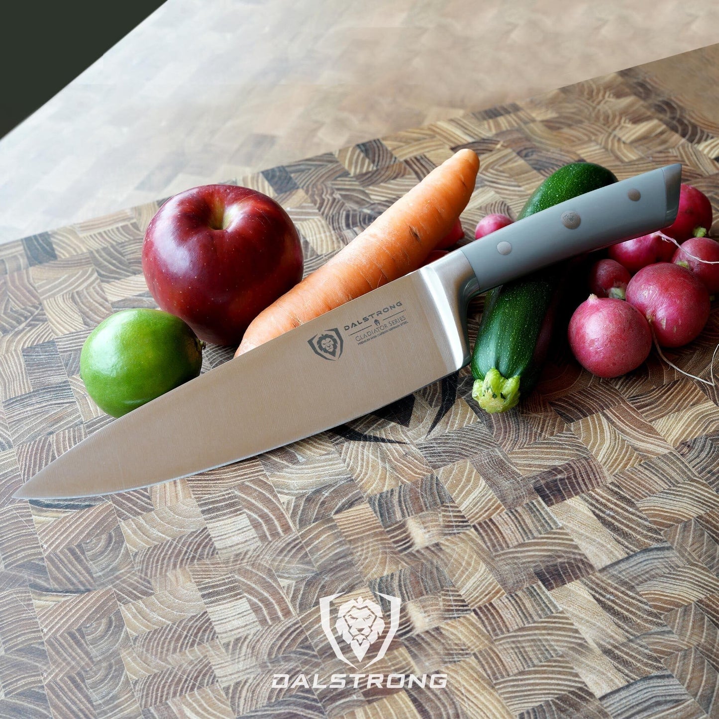 DALSTRONG Chef Knife - 8 inch Blade - Gladiator Series ELITE - Forged HC German Steel Chef's Knife - Razor Sharp Kitchen Knife - Professional Full Tang Knife - Black G10 Handle - Sheath -NSF Certified