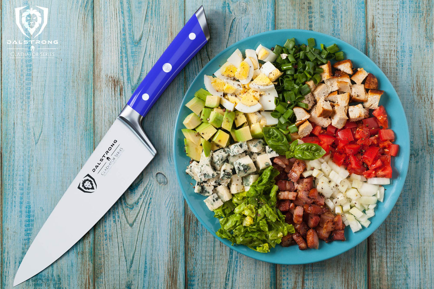 DALSTRONG Chef Knife - 8 inch Blade - Gladiator Series ELITE - Forged HC German Steel Chef's Knife - Razor Sharp Kitchen Knife - Professional Full Tang Knife - Black G10 Handle - Sheath -NSF Certified