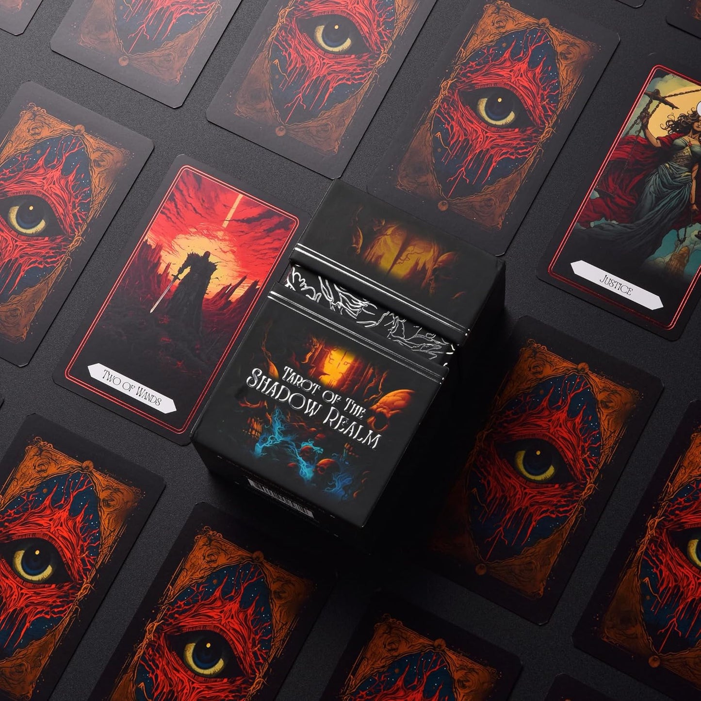 Earth Moon Magick - Tarot of The Shadow Realm - 78 + 2 Extra Cards, Guidebook with Keywords, Tarot Oracle Cards Set, Ideal for Shadow Work, Perfect for Beginners & Advanced Readers