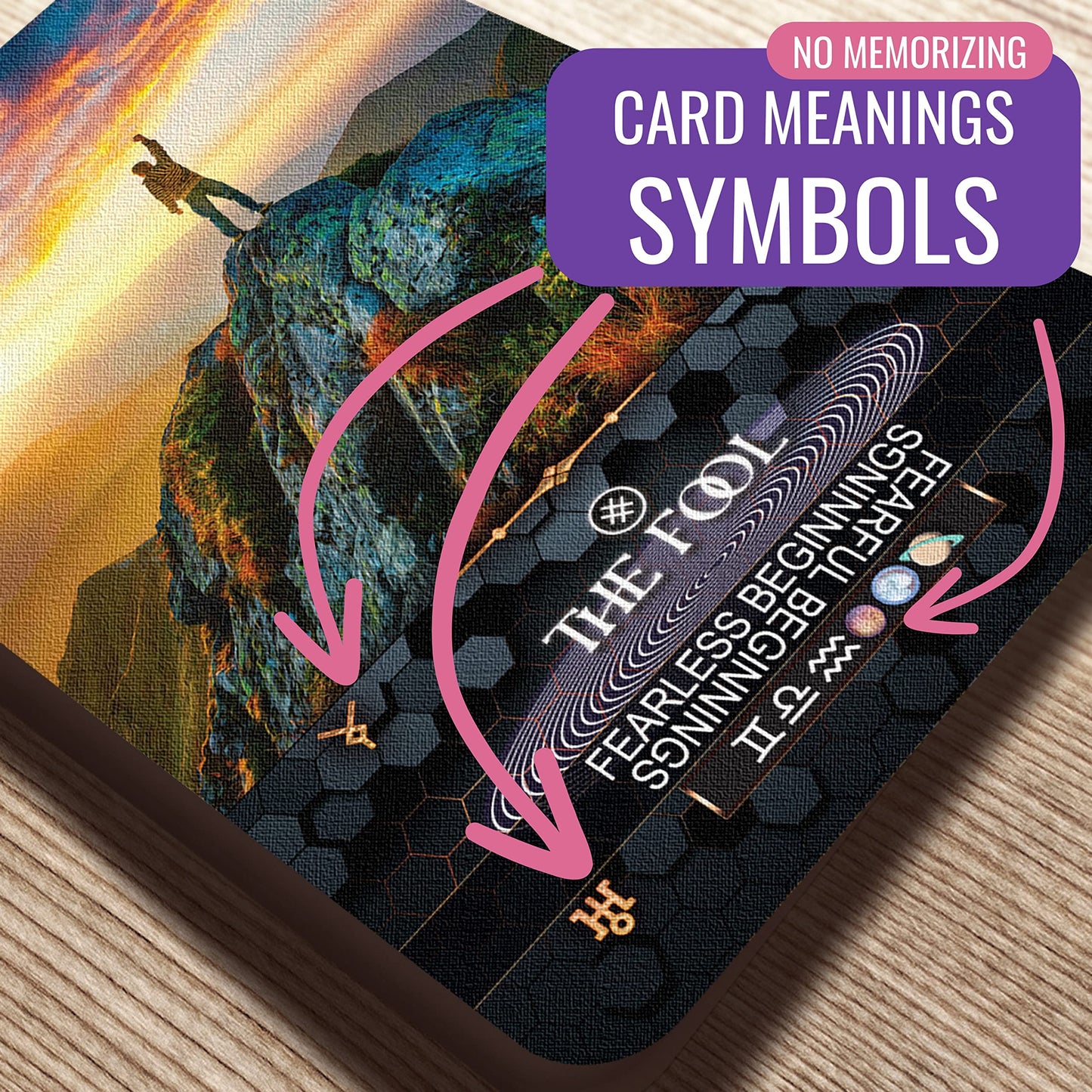 Star Kissed Tarot Deck - 78 Tarot Cards with Meanings, Best Tarot Spiritual Tool, w/ Astrology, Zodiac, Keywords, Elements & Reversed Meanings - Includes Online Tarot Training & Certified Master Exam