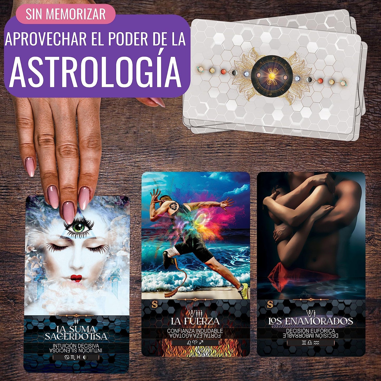 Star Kissed Tarot Deck - 78 Tarot Cards with Meanings, Best Tarot Spiritual Tool, w/ Astrology, Zodiac, Keywords, Elements & Reversed Meanings - Includes Online Tarot Training & Certified Master Exam